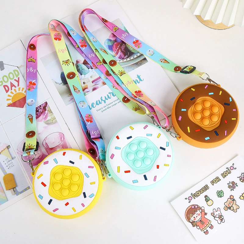 Трансграничный взрыв грызуна Pioneer двухсторонний пузырьковый пончик, диагональная силиконовая сумка, Прямая поставка с фабрики, Детский кошелек для монет