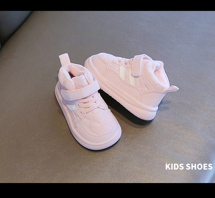 Winter children's sports with plush thick board warm bread men's and women's shoes, waterproof shoes_voghion.com