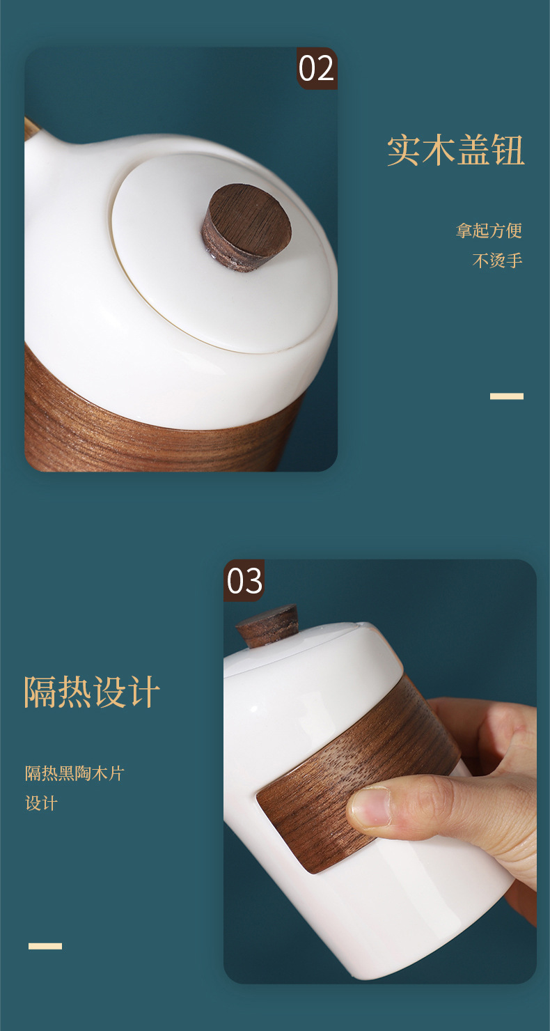 豚趣羊脂玉瓷茶具套装创意功夫茶具