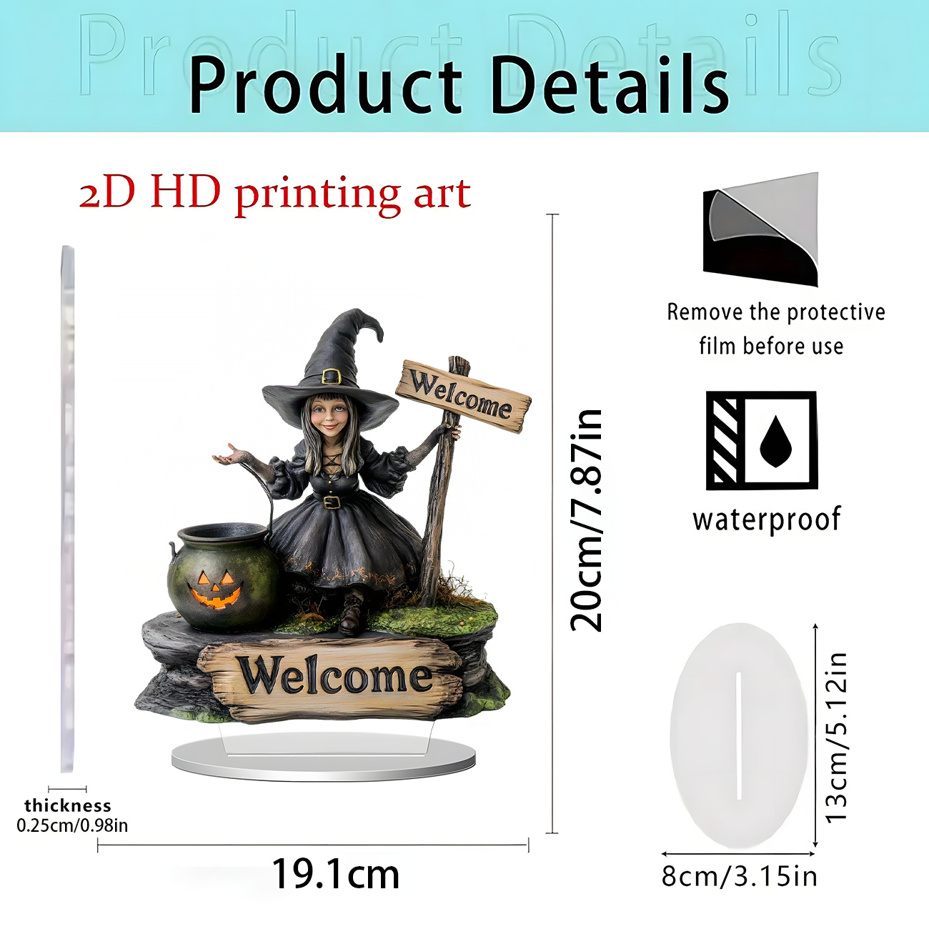 Nuevos productos transfronterizos de Halloween estilo oscuro acrílico plano 2D decoración de escritorio decoración para el hogar decoración de vacaciones