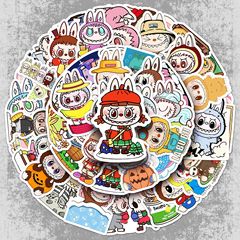 50枚の布の落書きのステッカーのクロスボーダーの漫画のかわいい熱い販売のlabubuの装飾のコップの携帯電話のコンピュータのステッカー