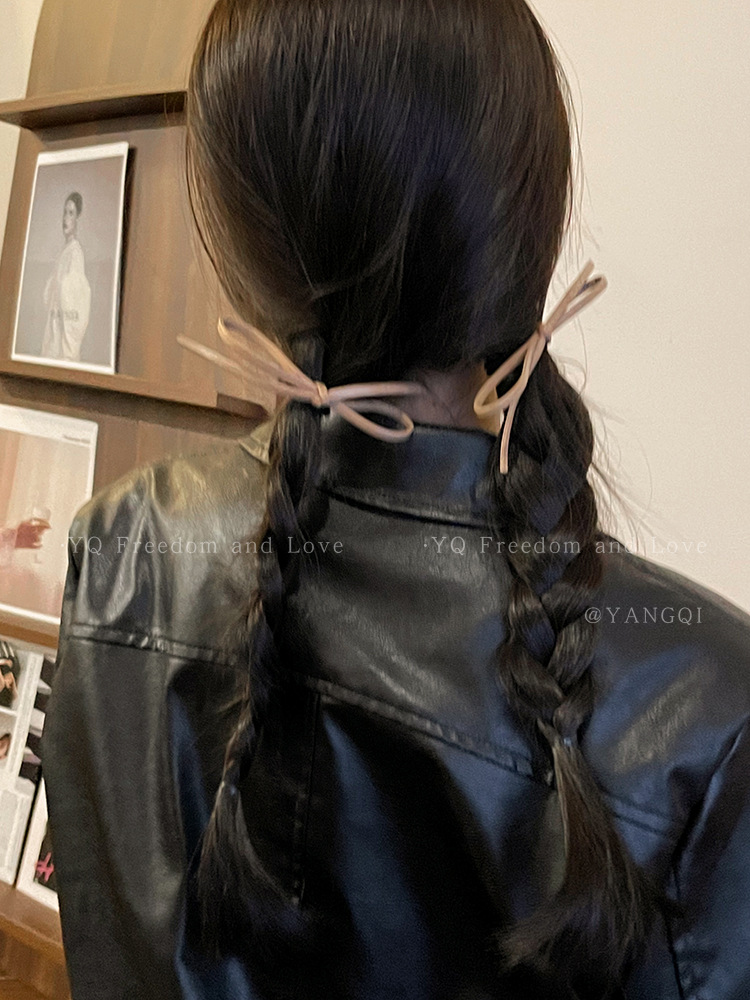 Fascia per capelli con fiocco a farfalla semplice in stile coreano, elastica alta per donna, con testa a palla, in gomma, per capelli, coda di cavallo, artefatto_voghion.com