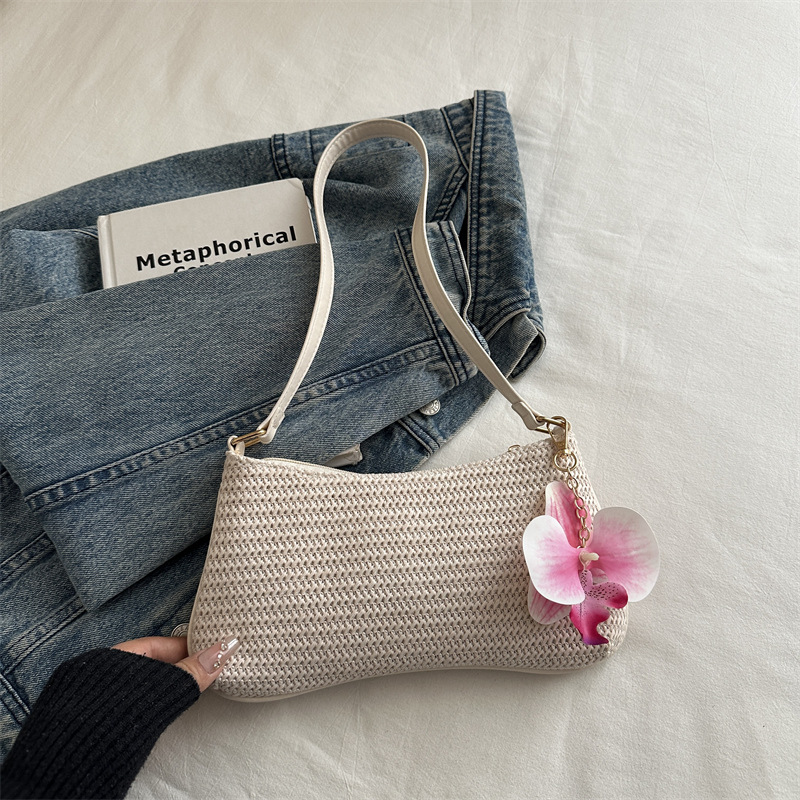 Bolsa de hombro de paja de mujer 2026 bolsas de verano de alta calidad bolsas de vacaciones bolsas de hombro de brazo bolsas de mujer
