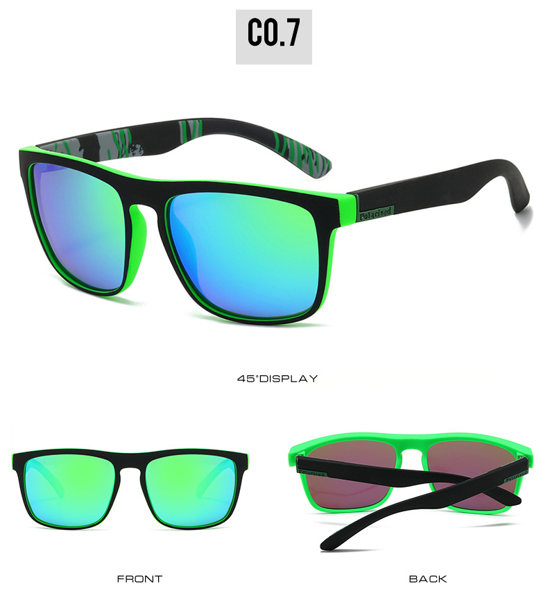 60g Weight Full Frame Glasses Structure Sunglasses Classification Tac, UV400 Protection Lens Material Square Glasses Style Travel Occasion Color Block Pattern All Seasons Season Unisex Gender Casual Style Dazzling blue, Black Color Casual Color Block Tac UV400 Protection Square Full Frame Men's Sunglasses 13