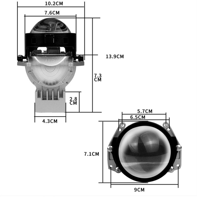 P30 Lente de doble luz LED para automóviles luz alta luz baja lente láser faro adecuado para accesorios de modificación de automóviles