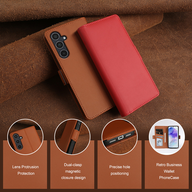 Suitable for Samsung Galaxy A55 Flip-Top Leather Phone Case Book-Style Cover Protective Case