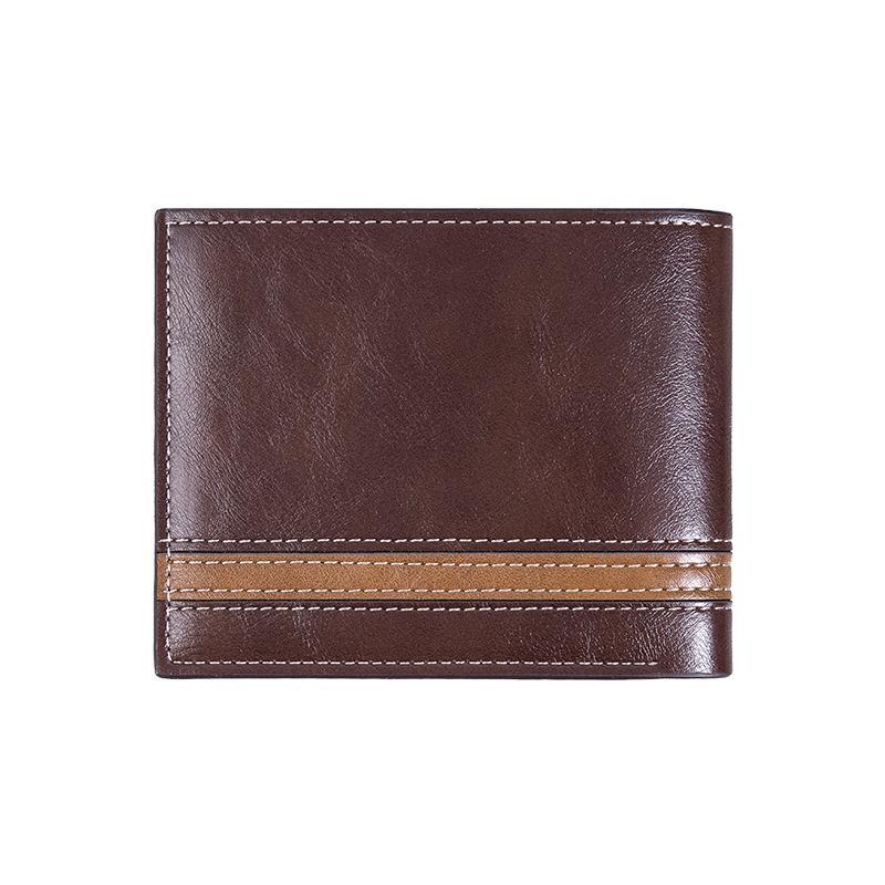Comercio exterior europeo y americano retro nuevo hombre bolso corto dos plegados pu cera de aceite cartera bolsa de cambio bolso hombre mayorista