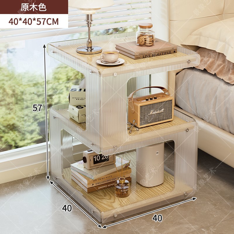 Mesa de té creativa sala de estar sofá acrílico minimalista gabinete lateral almacenamiento mesa pequeña dormitorio mesilla de cabecera
