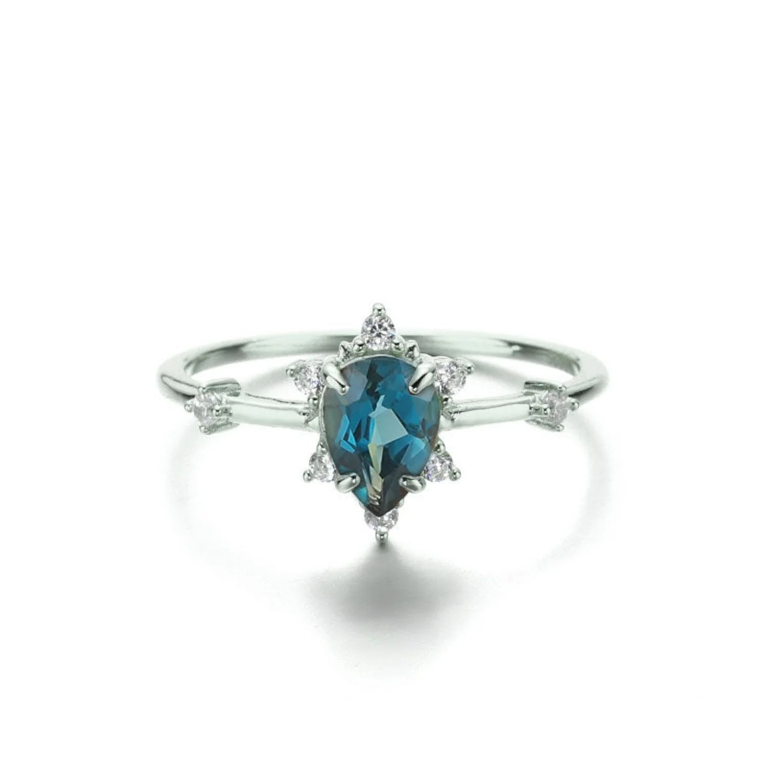 Rings Classification 1 Piece 925 Sterling Silver Tortoise Pear Water Droplets Zircon Rings