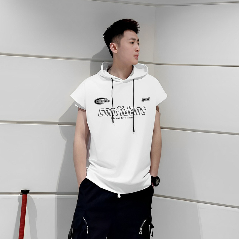 Basketball Training Vest Sleeveless Hoodie Quick-Drying Summer Fitness Training Running Sports Vest T-Shirt Cross-Border Wholesale