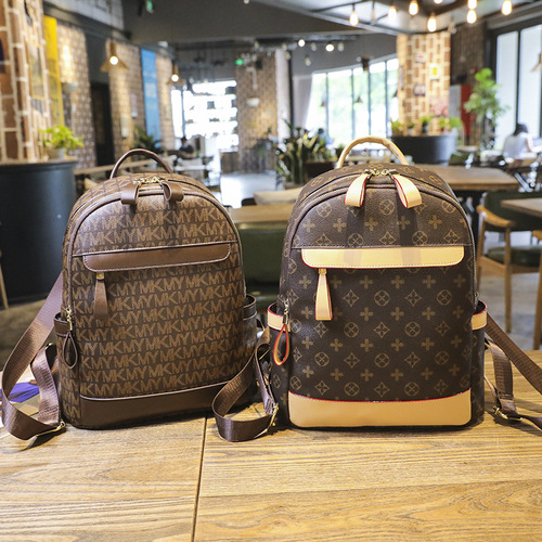 Elegant Retro Style Printed Women's Dual Shoulder Bag Large Capacity Travel Backpack Simple  Summer New Commuter Bag