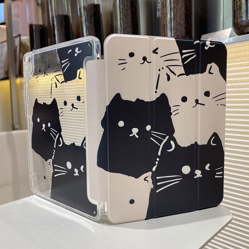 Cute Cartoon iPad Protective Case Pro 11inch Acrylic 7/8/9/10 with Pen Slot Air Anti-Fall Tablet Case