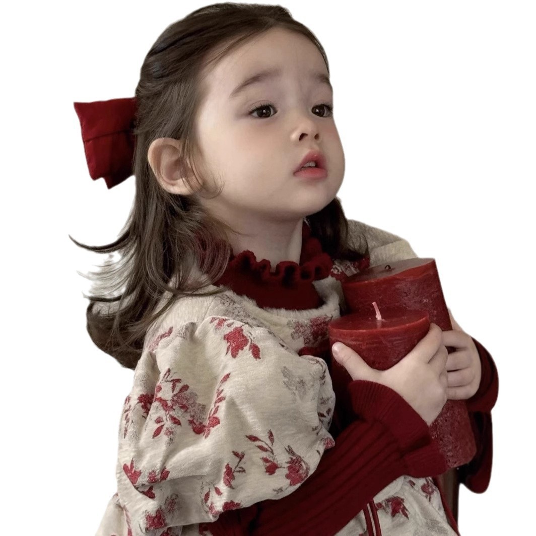 Bebé cómodo vestido de Año Nuevo de invierno vestido de princesa festivo vestido de bebé nuevo estilo chino vestido de lana