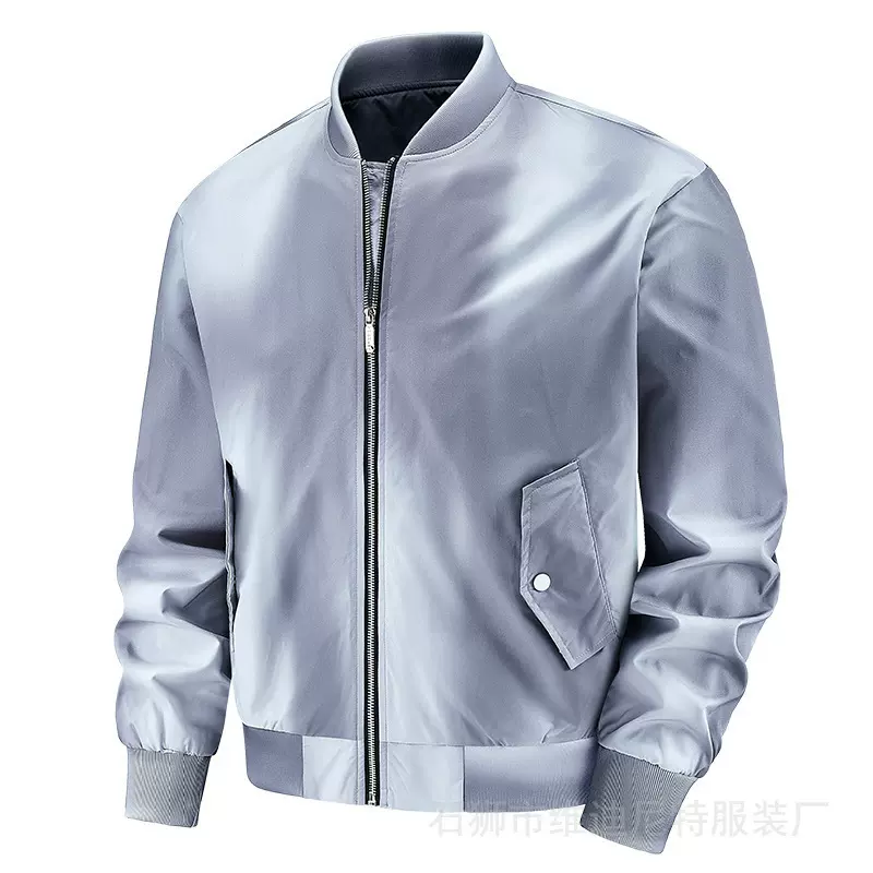 跨境爆款 亚马逊外贸渐变色夹克男士秋季工装户外情侣飞行棒球服