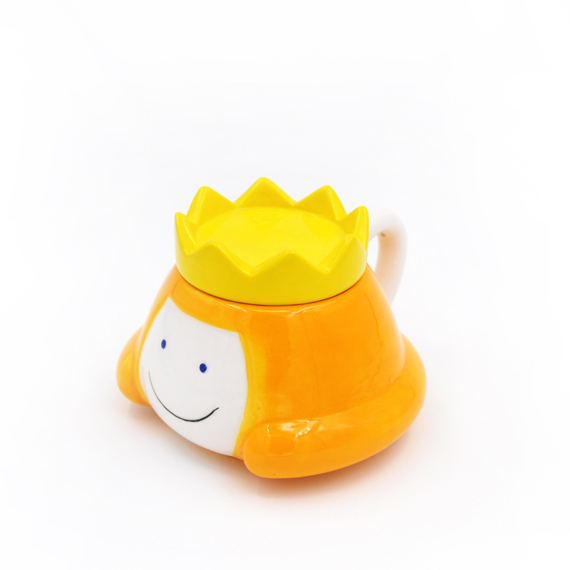 Cerámica creativa princesa taza taza corona taza de dibujos animados 3D taza de niños taza de café taza de diversión