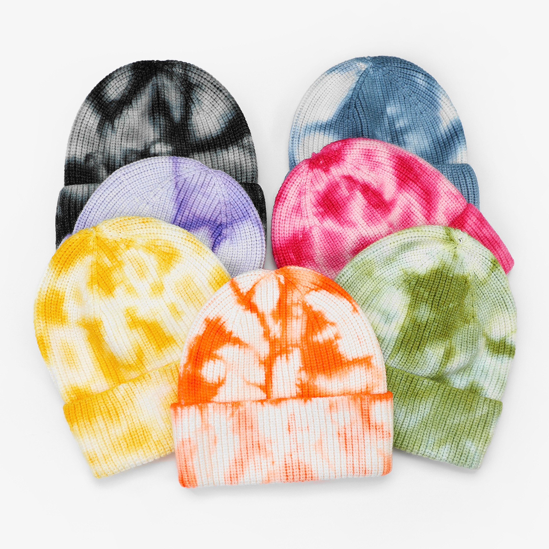 Unisex Fashion Tie Dye Eaveless Wool Cap display picture 1