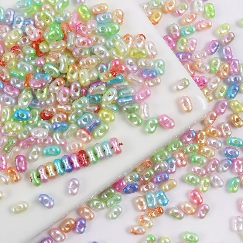 3x 6mm Acrylic Gradient Two-color Peanut Beads Beads Beads Diy Mobile Phone Chain Necklace Accessories Beads 3x 6mm Acrylic Gradient Two-color Peanut Beads Beads Beads Diy Mobile Phone Chain Necklace Accessories Beads