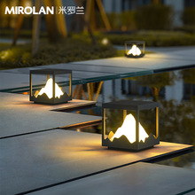 室外柱头灯太阳能景观灯庭院门柱灯山峦柱头灯现货别墅墙角景观灯