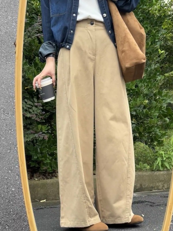 慵懒风百搭阔腿裤女垂感休闲直筒裤宽松高腰遮胯显瘦高级长裤|undefined