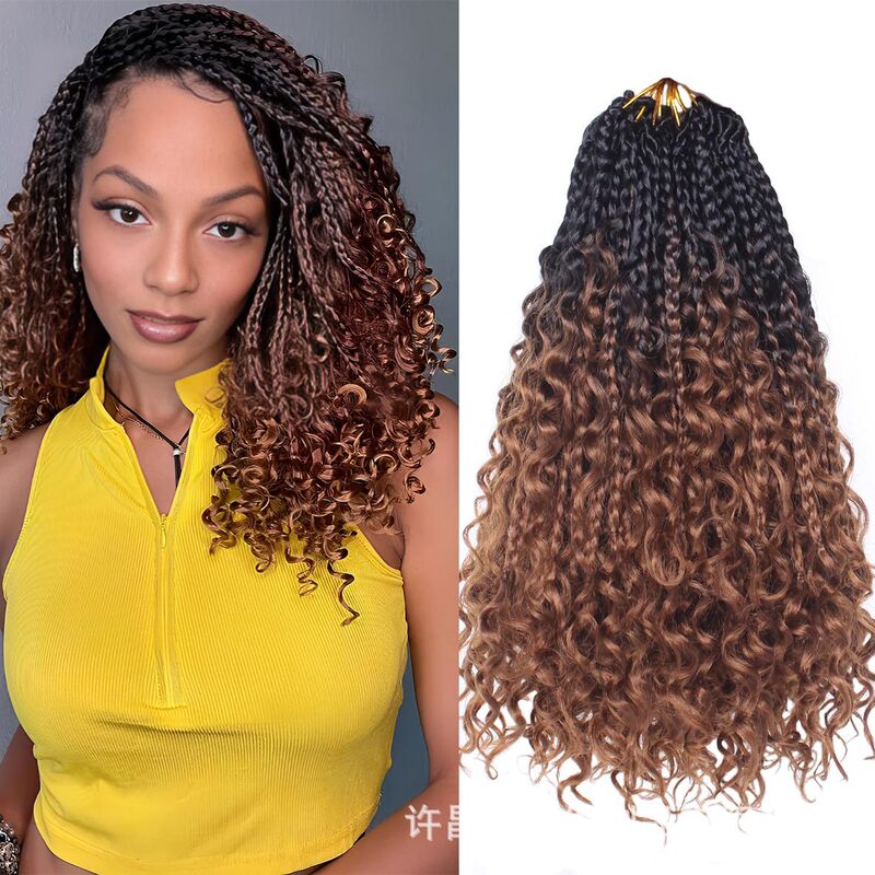 クロスボーダーヨーロッパとアメリカの許昌化学繊維ウィッグかぎ針編みヘア三つ編みフライズ 14inch ボックス三つ編み女神|undefined