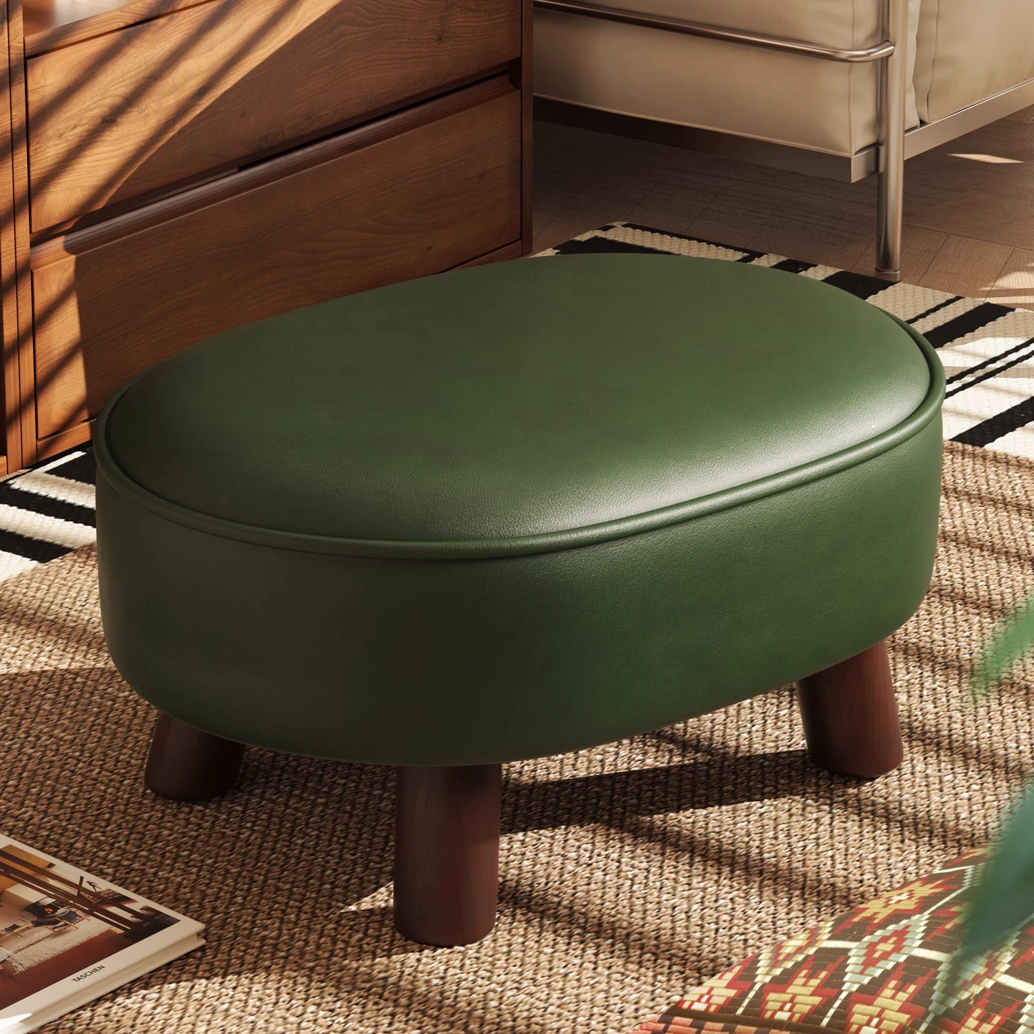 Маленький табурет для домашнего использования, низкий табурет из цельного дерева, табурет для смены обуви, журнальный столик для гостиной, диван-табурет, детский табурет для сидения, мягкая подушка-скамейка, оптовая продажа.