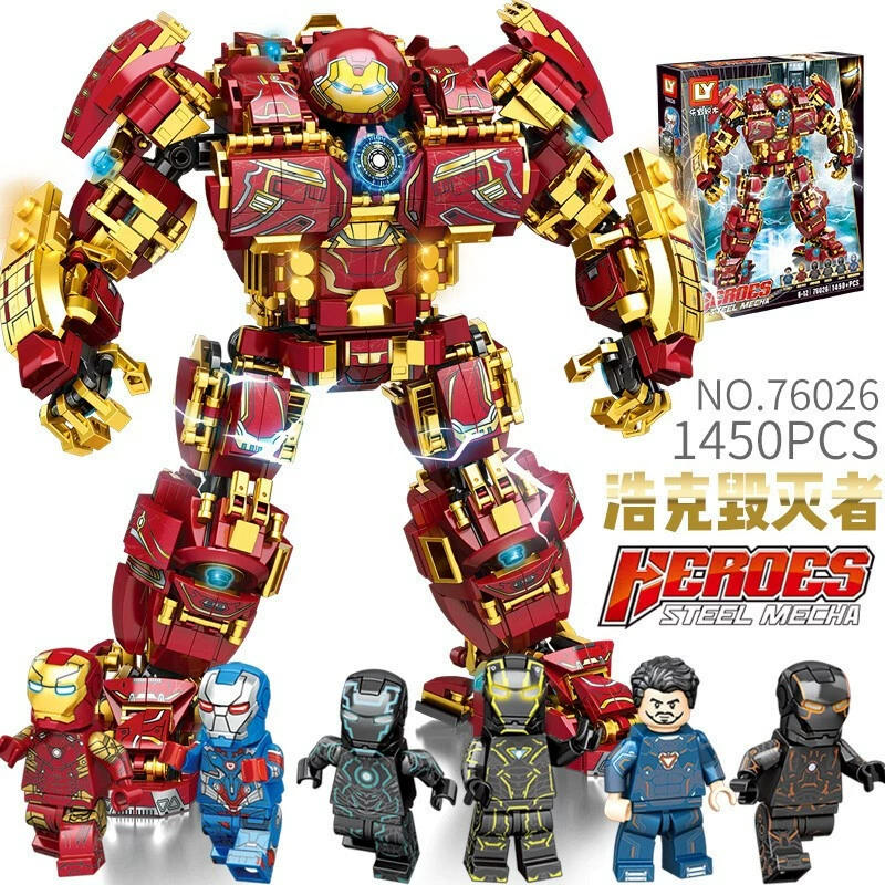 Конструктор Lego Мстители: Механизированный трансформер, Железный человек и Халк, несколько наборов
