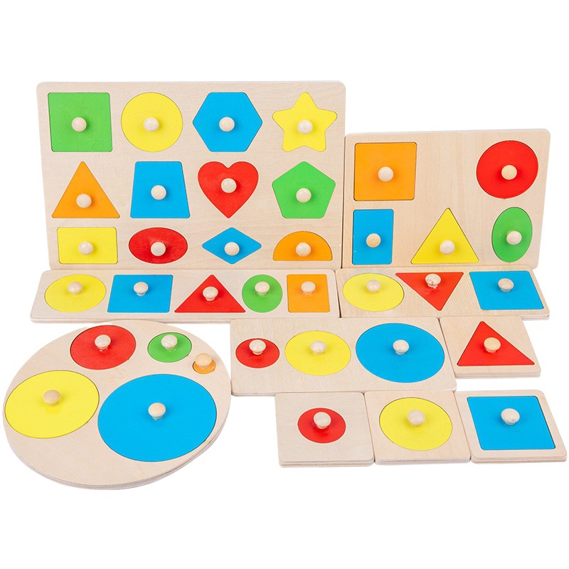 Montessori forma cognición juego juguetes niños geométrica igual División panel mano tablero rompecabezas de madera juguete