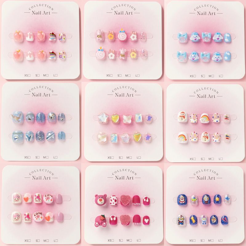Children's Wearable Nails 2025 Baby Nail Stickers Girls' Non-Toxic and Odorless Manicure Children's Removable Fake Nails