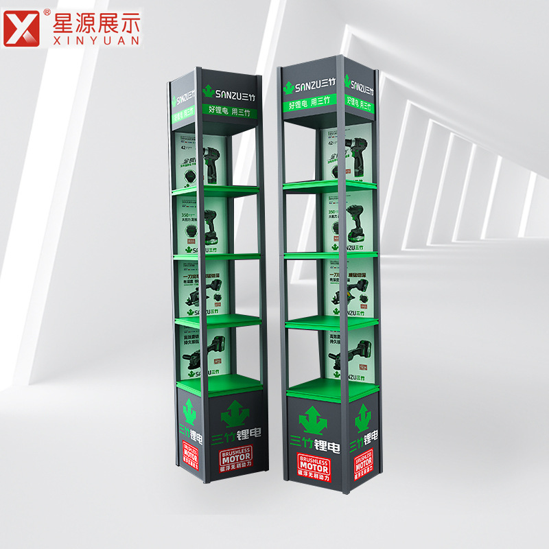 新款锂电充电电动工具展示架电瓶蓄电池储物置架多层置物架