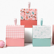 现货粉色清新小号手提礼品盒批发迷你口红包装盒纸质折叠礼盒