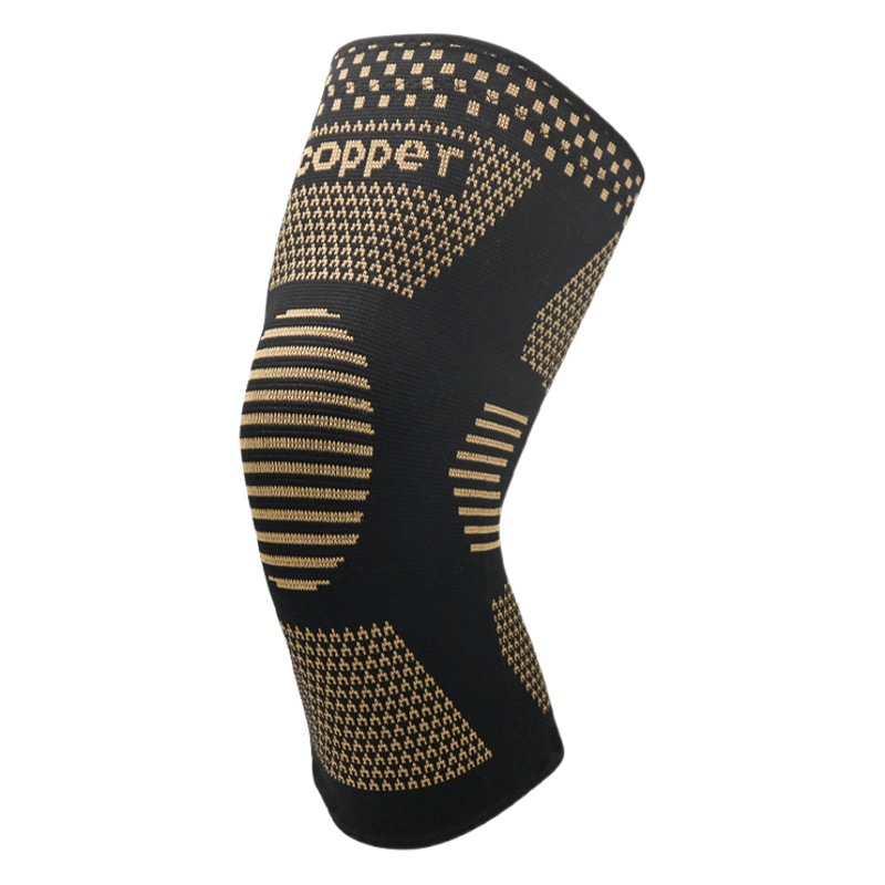 Amazon Venta caliente deportes antideslizante rodillera montar baloncesto equipo de protección sin iones de cobre nylon rodillera cuerda saltar equipo