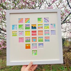 木質中空立體相框愛心宮格油畫棒27孔裝裱畫框擺台掛畫框廠家批發