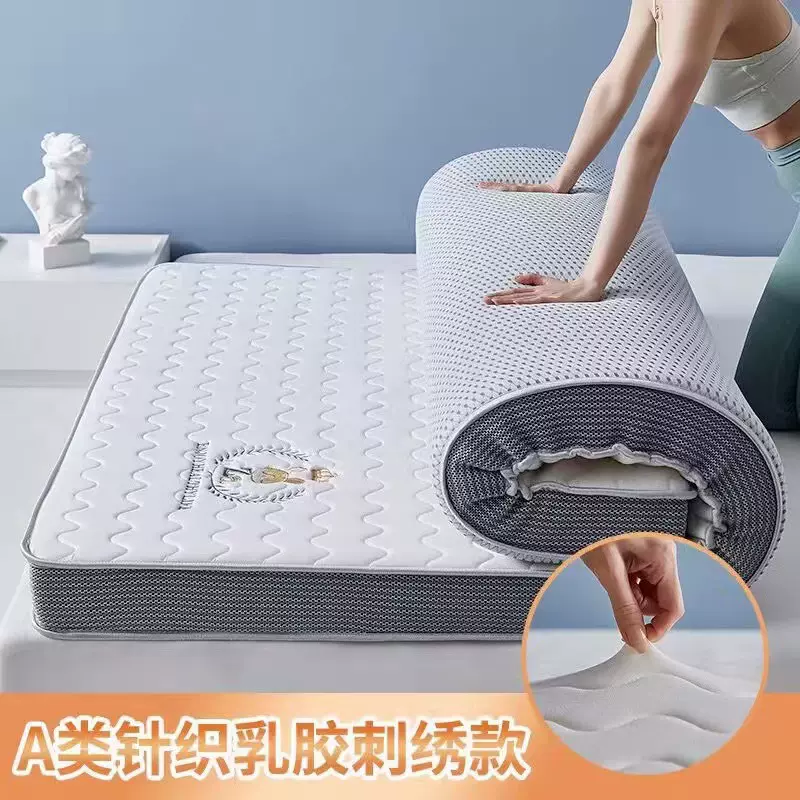 新款A类针织吉祥兔刺绣床垫单双人学生宿舍加厚榻榻米乳胶垫批发