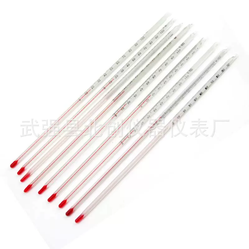 30/50/100cm红水红液玻璃棒式温度计-50~-30~0-50-100~150~200℃
