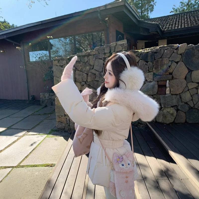 Korean Women's Hooded Real Fox Fur Collar 90% White Duck down Waist-Cinching Slimming down Jacket for Women 2026 Winter New Style Coat Korean Women's Hooded Real Fox Fur Collar 90% White Duck down Waist-Cinching Slimming down Jacket for Women 2026 Winter New Style Coat