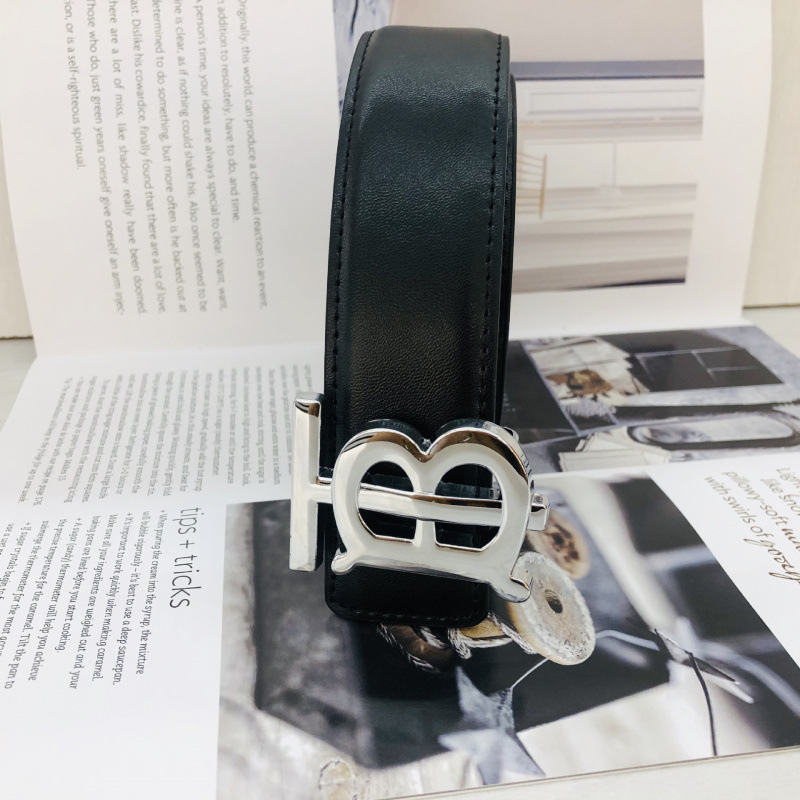 Upper TB Black Plain Silver Buckle