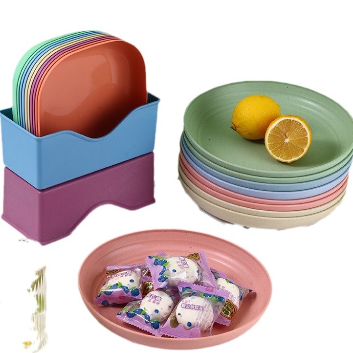 Simple Wheat Straw Bone Dish Suit Household Snack Plate