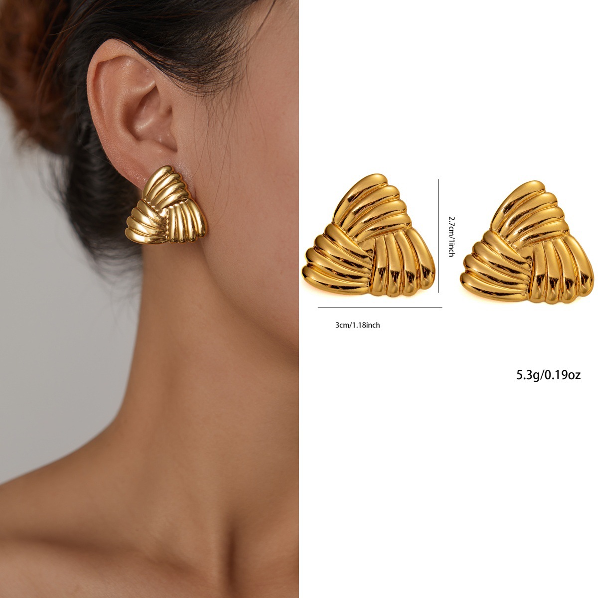 Pendientes de acero de titanio transfronterizos para mujer, lujo ligero, sentido de alta gama, temperamento retro de nicho, pendientes que no se desvanece, pendientes de todo fósforo al por mayor