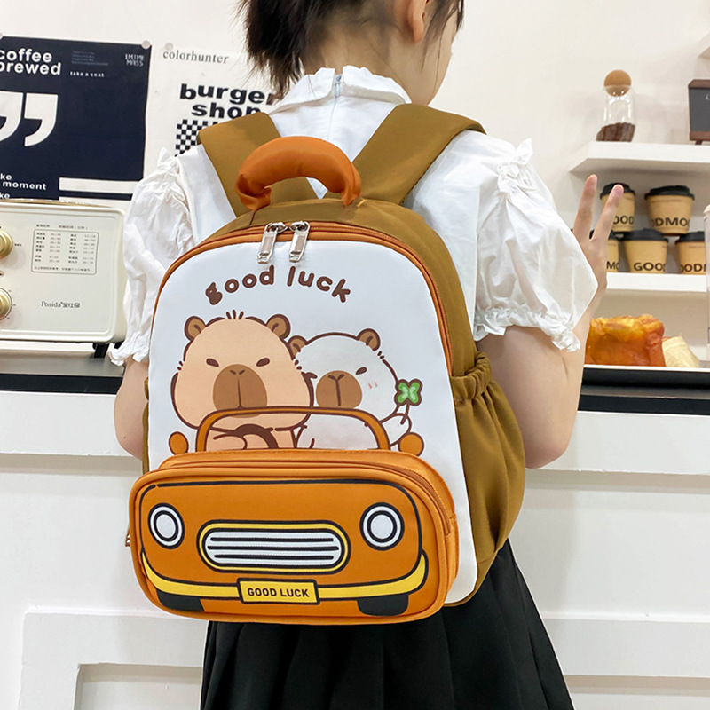 Kapibala Kindergarten Mochila de dibujos animados para niños, mochila para preescolar, transpirable, linda niña, mochila para bebé, luz