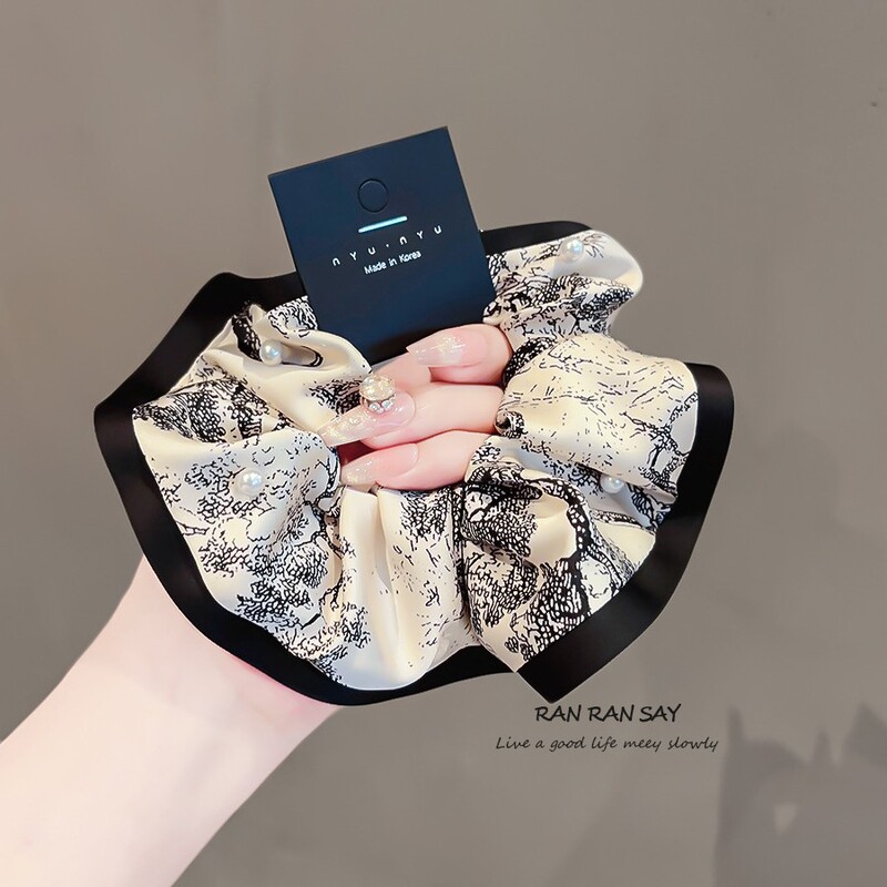 2025 New High-End Hair Rope Ball Headband Hair Rubber Band Elegant Headband Chinese Style Ink Painting Hair Tie for Women 2025 New High-End Hair Rope Ball Headband Hair Rubber Band Elegant Headband Chinese Style Ink Painting Hair Tie for Women