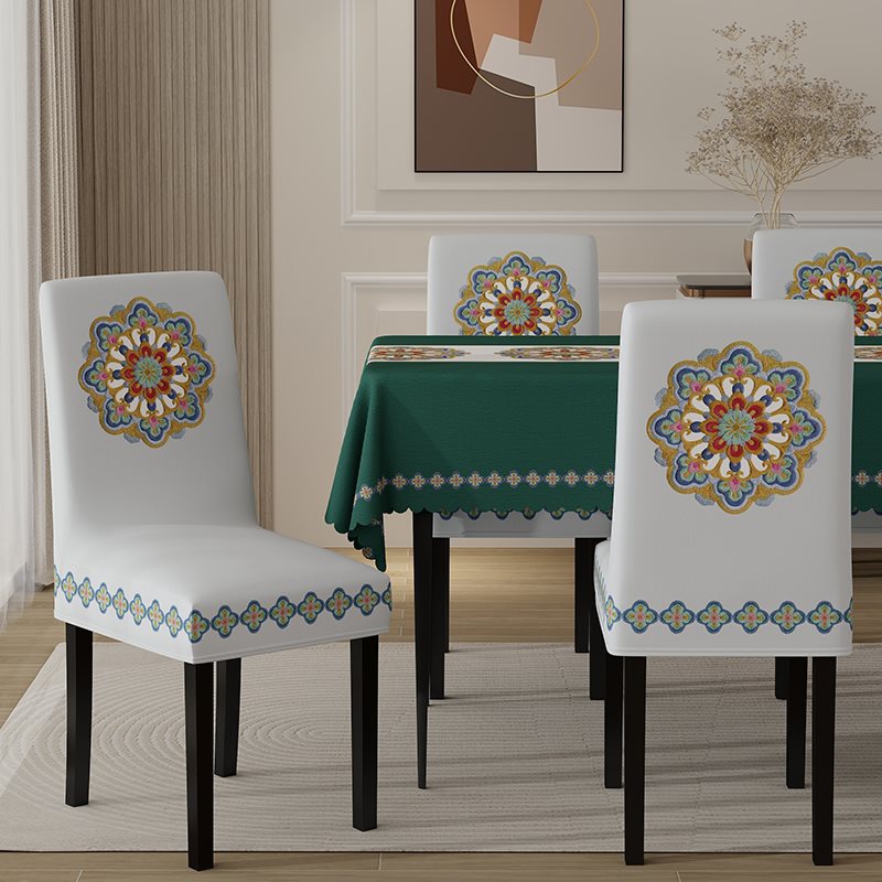 Cubierta de la silla de comedor Cubierta de la silla de comedor Cubierta del taburete de la silla de comedor Cojín universal de cuatro estaciones de estilo europeo Cubierta del asiento del respaldo Hogar 2024 Nuevo estilo