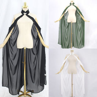 Long Halter Neck Cape for Spring and Summer, Solid Color Chiffon Breathable Stage Performance Bridal Cape, Off-Shoulder, Cross-Border Natural Style