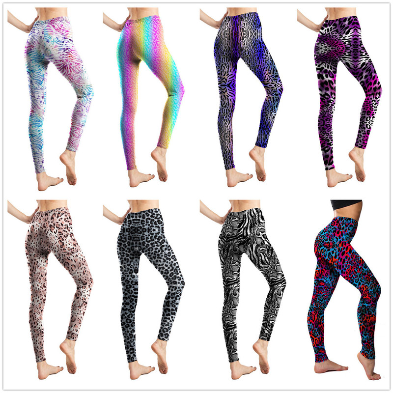 9260 new skin-friendly soft digital printed leggings animal print leopard snake print cropped pants flower pants women's factory