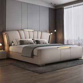 意式主卧真皮床双人1.8x2米豪华床现代储物婚床1.5米家用网红皮床