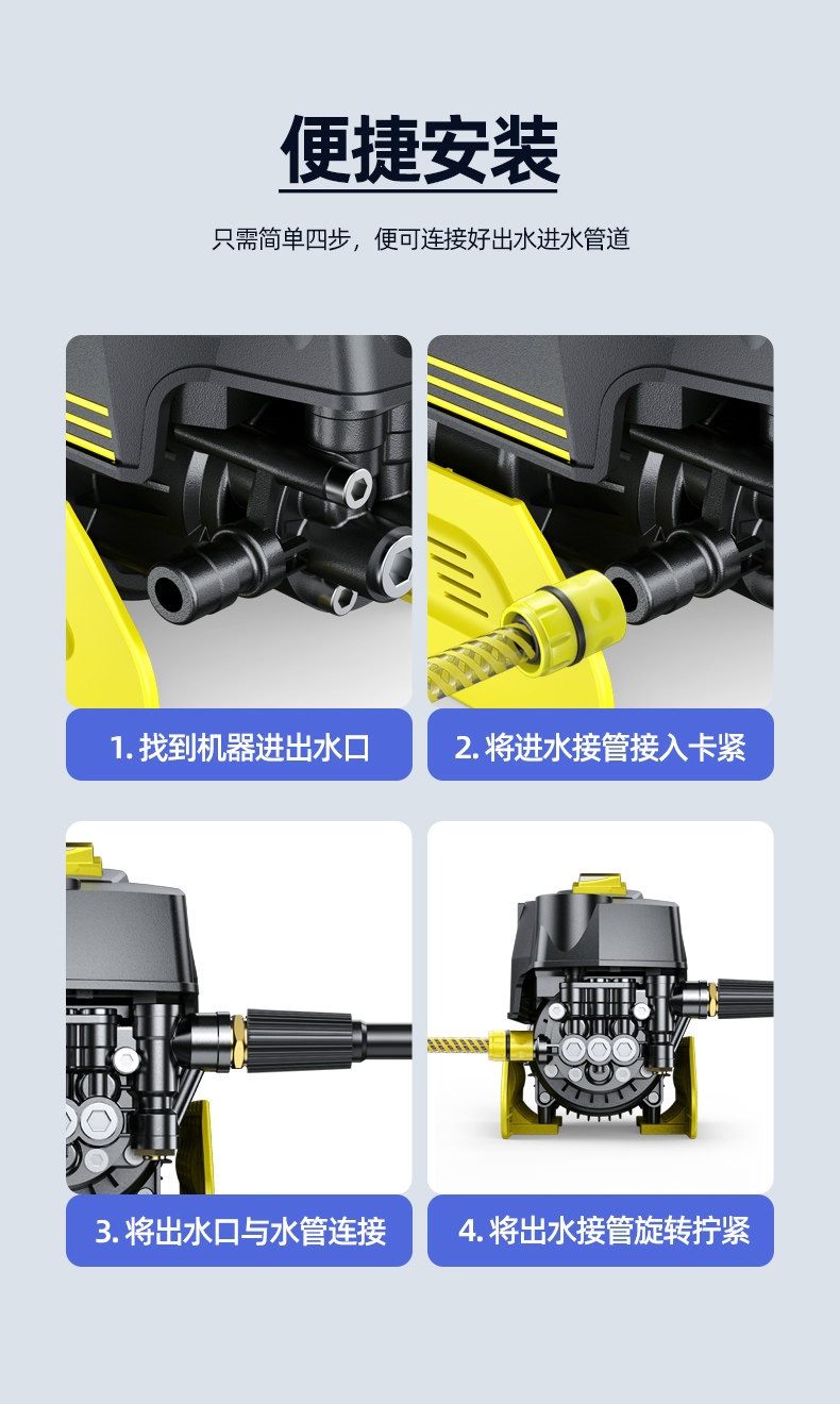 Guide Car Ultra-High Pressure Car Washer for Home Use 220V Car Washing Pump High-Power Portable Water Gun Cleaner
