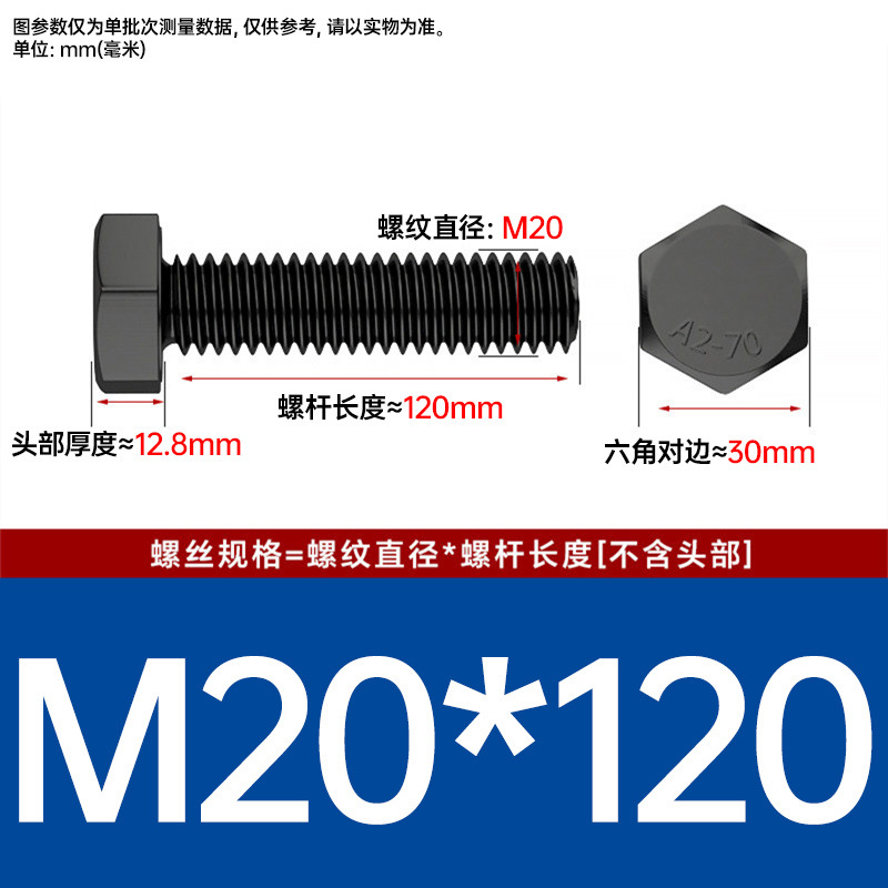 Болт шестигранный Johnson M20x120