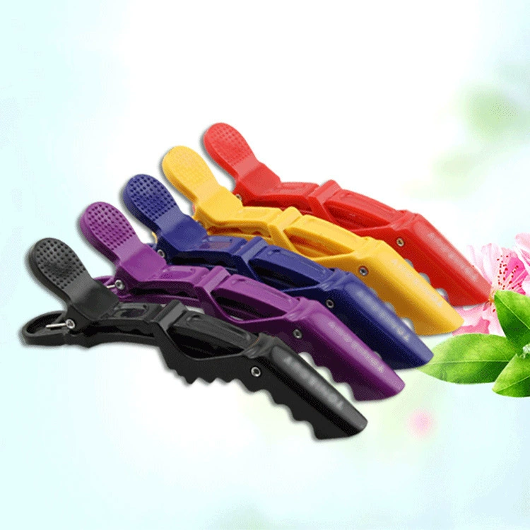 Duckbill Crocodile Hair Clips — Salon Sectioning Clips, Color‑Coded, 6‑Piece Pack