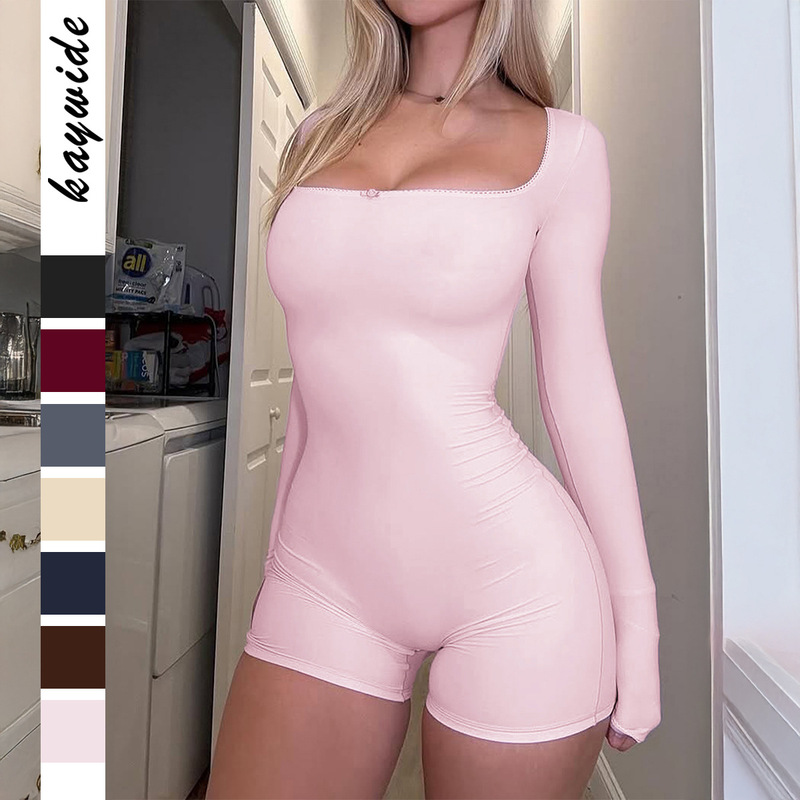 Diyun European and American Yoga Sports Long-Sleeved Tight Shorts Jumpsuit Women's Clothing 2025 Autumn and Winter Amazon Independent Station Diyun European and American Yoga Sports Long-Sleeved Tight Shorts Jumpsuit Women's Clothing 2025 Autumn and Winter Amazon Independent Station