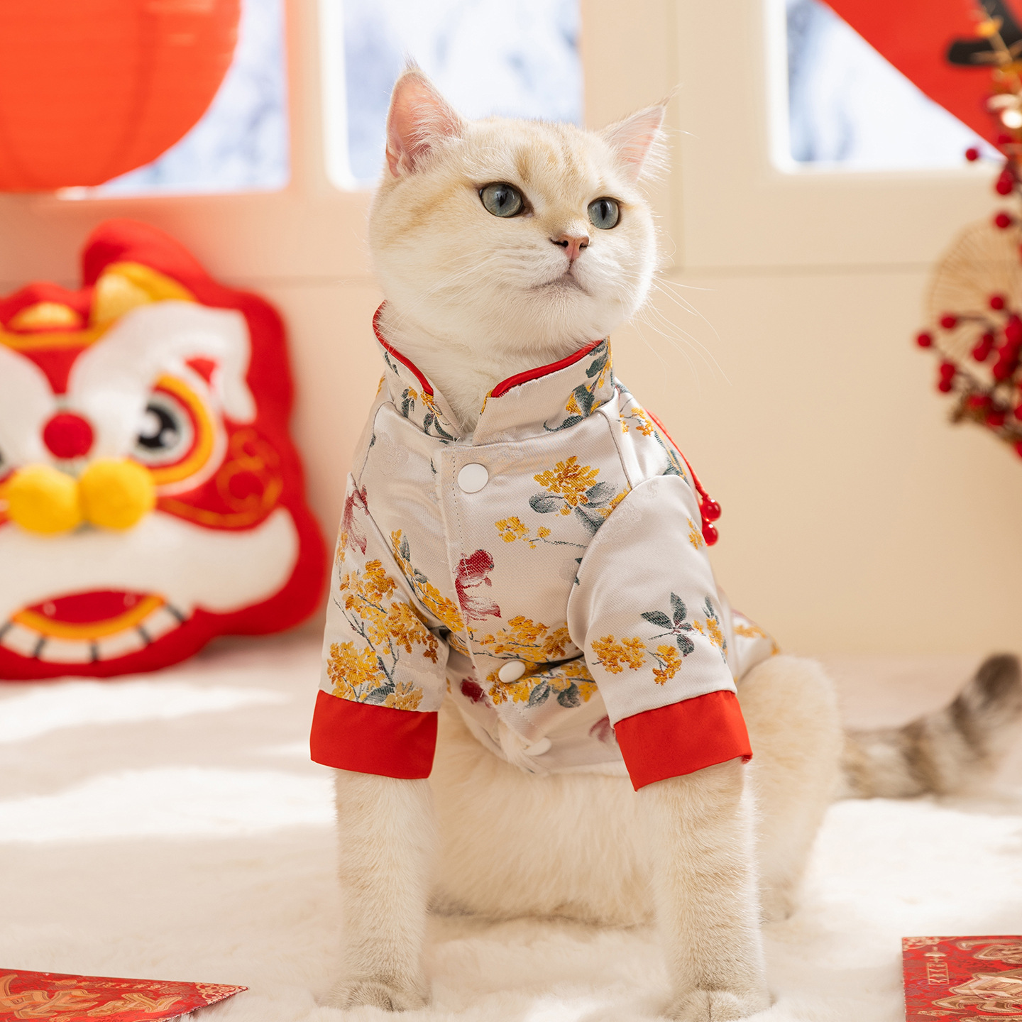 Ropa de mascotas otoño y invierno como peces de agua Año Nuevo dos pies Tang ropa de Año Nuevo festivo perros pequeños y medianos ropa de perros y gatos