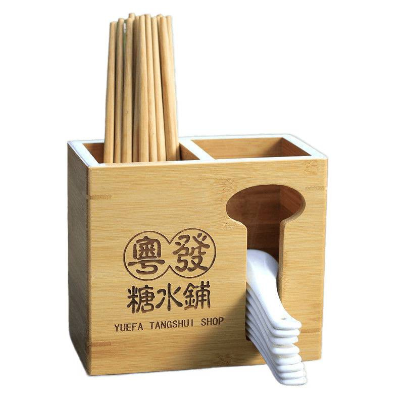 Caja de palillos de bambú para toalla de papel de restaurante comercial, caja de palillos de restaurante multifuncional, caja de almacenamiento de palillos de fideos de restaurante